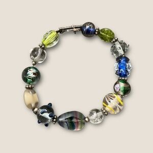 Vintage Artisan Beaded Glass Bracelet